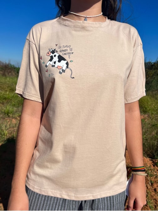 Camiseta Vaca - Cáqui
