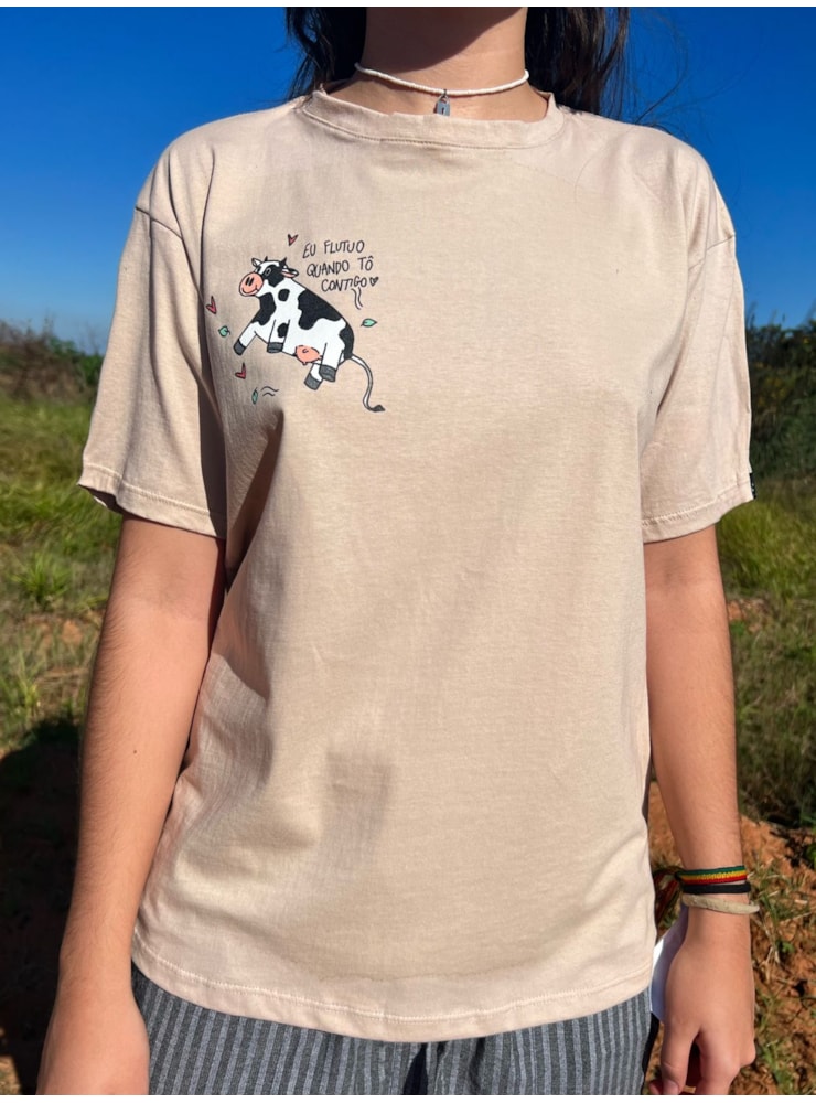 Camiseta Vaca - Cáqui — imagem 1