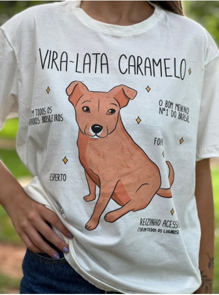 Camiseta Vira Lata Caramelo - Off-White
