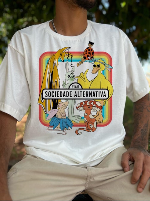 Camiseta Viva a Sociedade Alternativa - Off-White