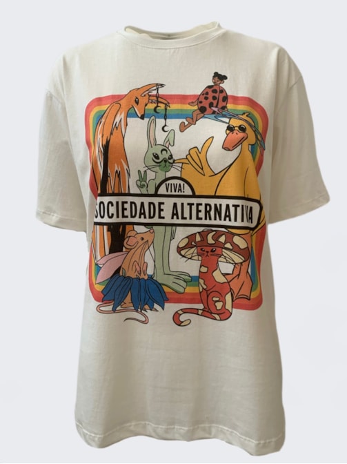 Camiseta Viva a Sociedade Alternativa - Off-White