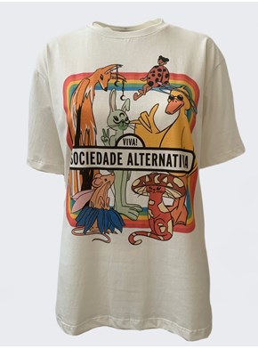 Camiseta Viva a Sociedade Alternativa - Off-White
