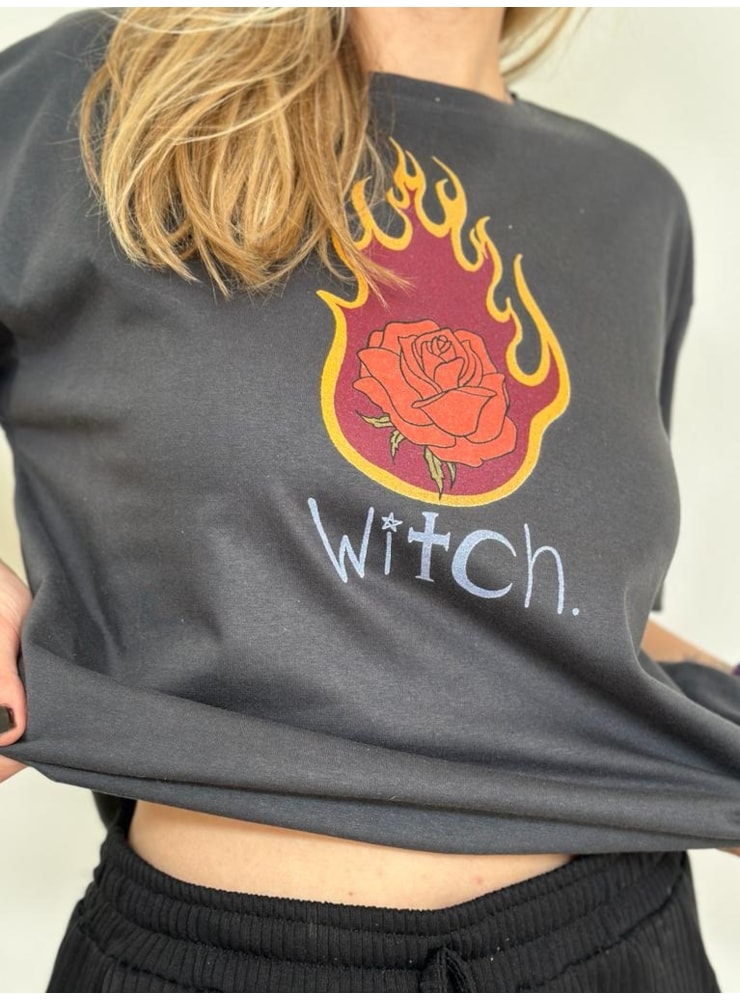 Camiseta Witch - Chumbo - Frente e Verso — imagem 2