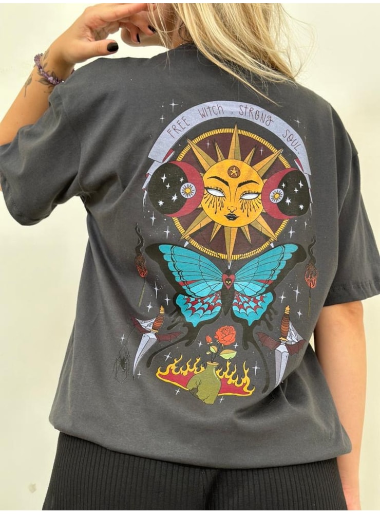 Camiseta Witch - Chumbo - Frente e Verso — imagem 1