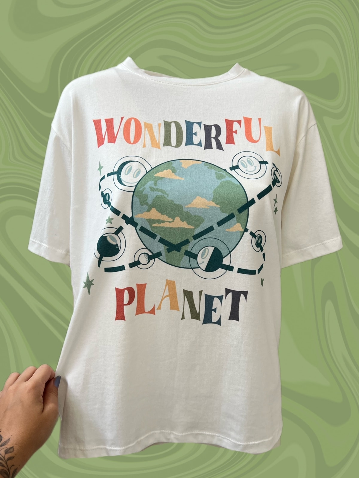Camiseta Wonderful World - Off-White — imagem 1