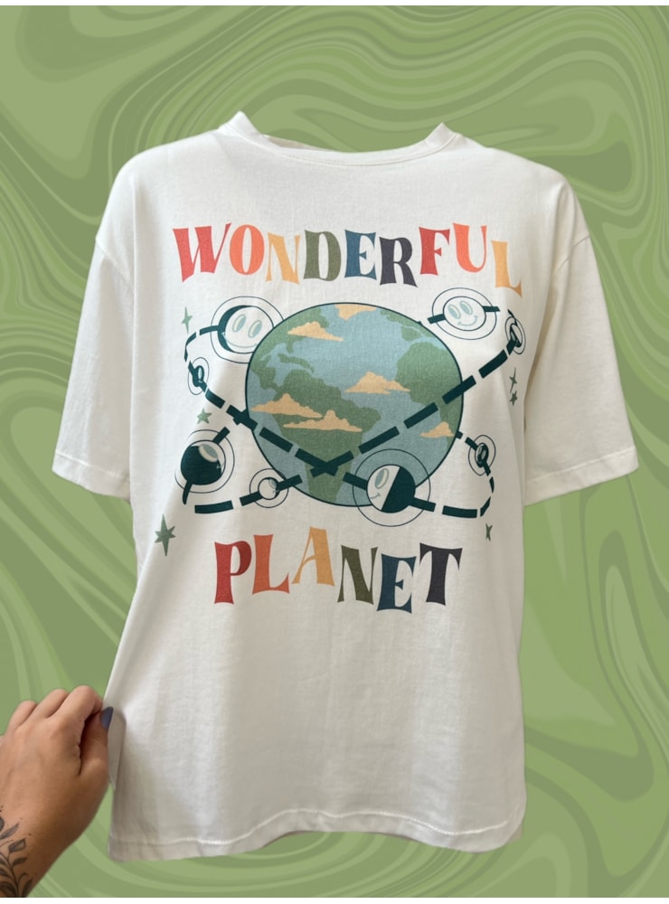 Camiseta Wonderful World - Off-White — imagem 1