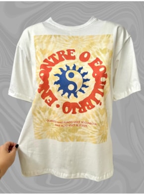 Camiseta Yin Yang Conexão - Off-White
