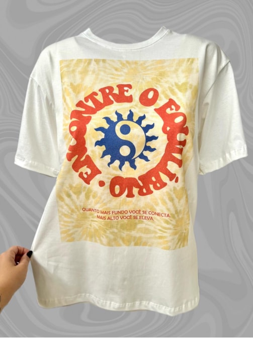 Camiseta Yin Yang Conexão - Off-White