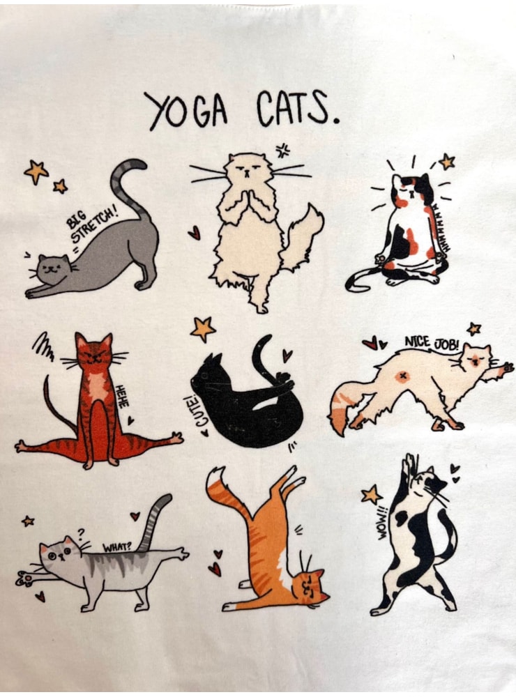 Camiseta Yoga Cats - Off-White — imagem 2