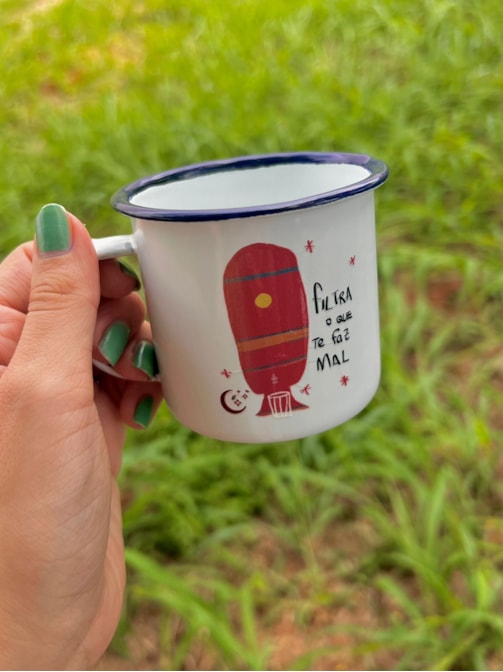Caneca 250ml Filtra O Que Te Faz Mal - Branca