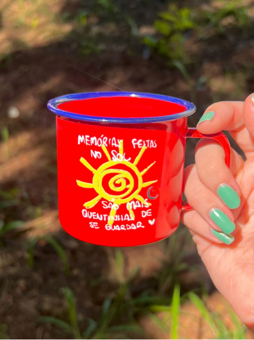 Caneca 250ml Memórias no Sol - Vermelha