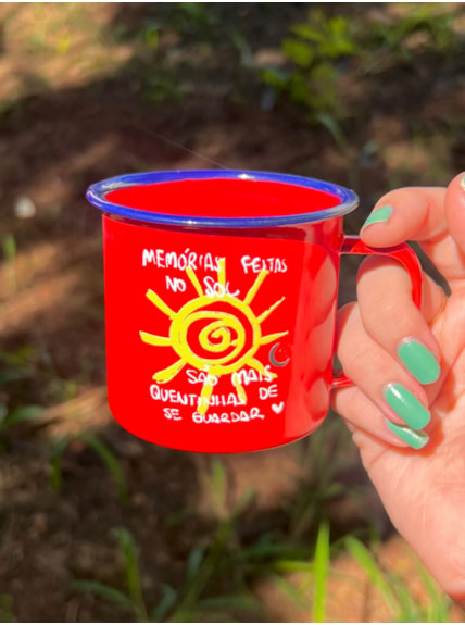Caneca 250ml Memórias no Sol - Vermelha