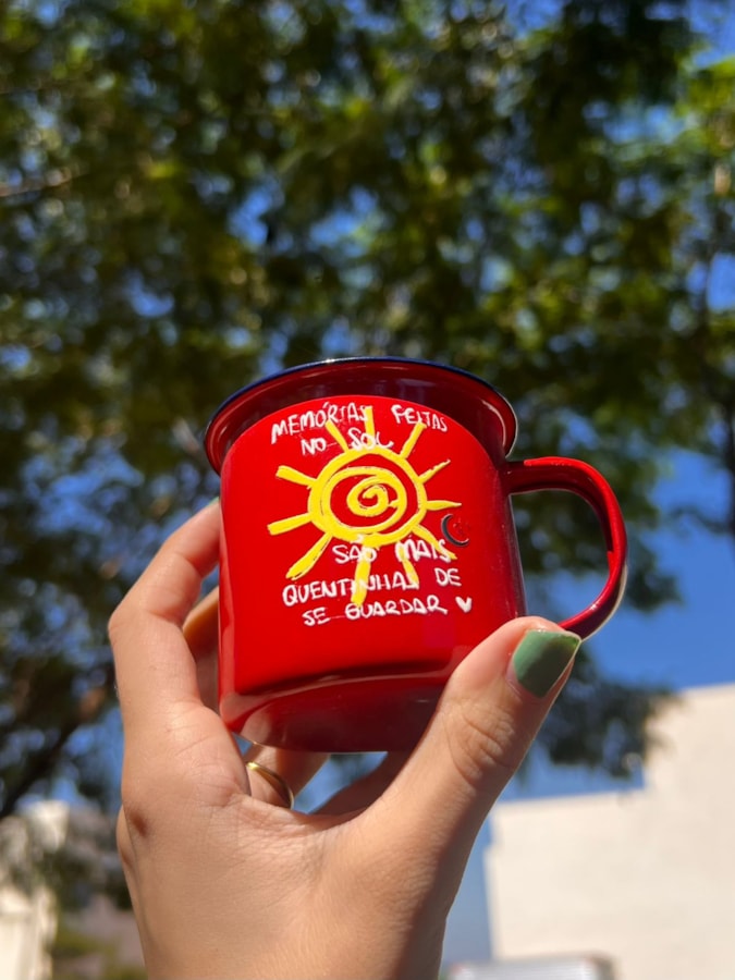 Caneca 250ml Memórias no Sol - Vermelha — imagem 1
