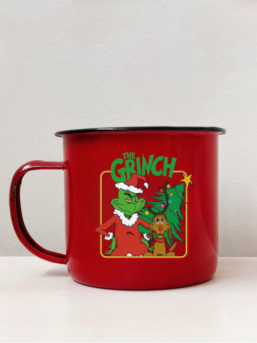 Caneca 350ml Grinch e Max - Vermelha