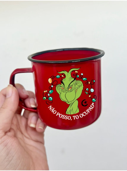 Caneca 350ml Grinch Ocupado - Vermelha