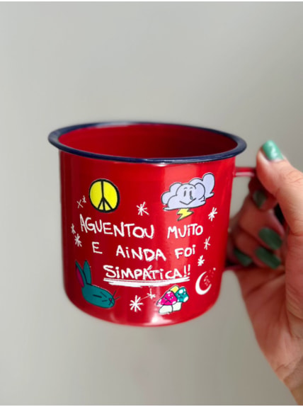Caneca 450ml Aguentou Muito e Ainda Foi Simpática - Vermelha