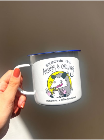 Caneca 450ml Ansiosos e Cafeinados - Branca