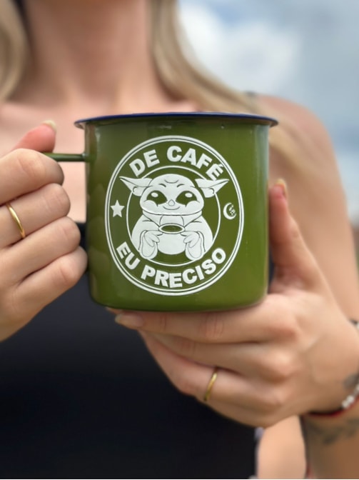 Caneca 450ml Baby Yoda - Verde