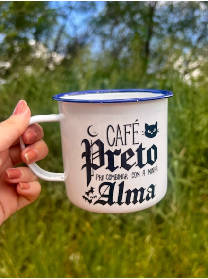 Caneca 450ml Café Preto - Branca
