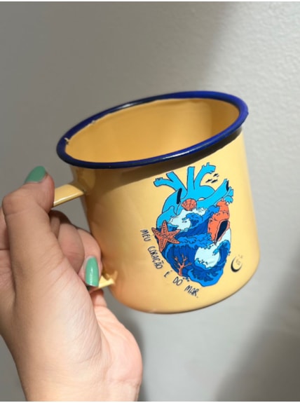 Caneca 450ml Coração do Mar - Amarela