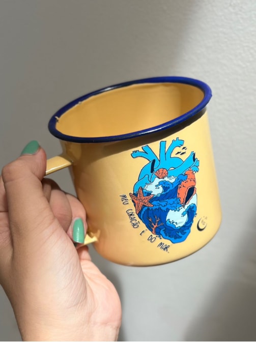 Caneca 450ml Coração do Mar - Amarela