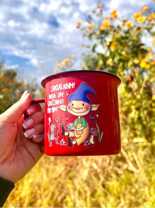 Caneca 450ml Duende Sinsalabim - Vermelha