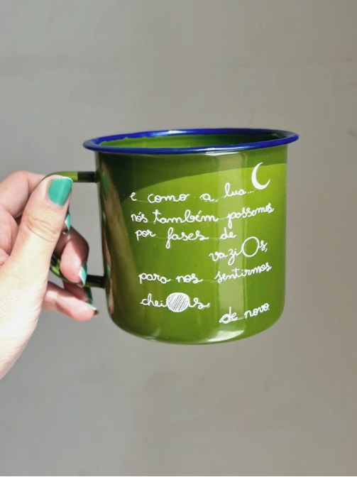 Caneca 450ml Fases da Lua - Verde