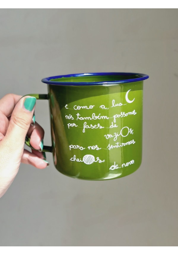 Caneca 450ml Fases da Lua - Verde