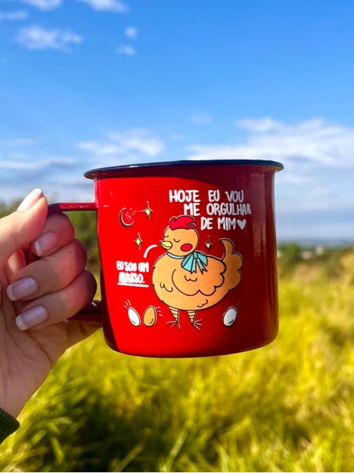 Caneca 450ml Galinha Orgulhosa - Vermelha