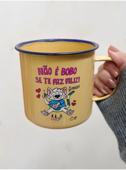 Caneca 450ml Gato Não é Bobo - Amarela