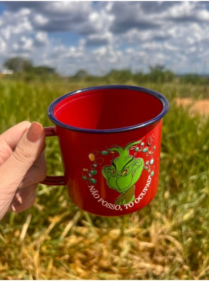 Caneca 450ml Grinch Ocupado - Vermelha