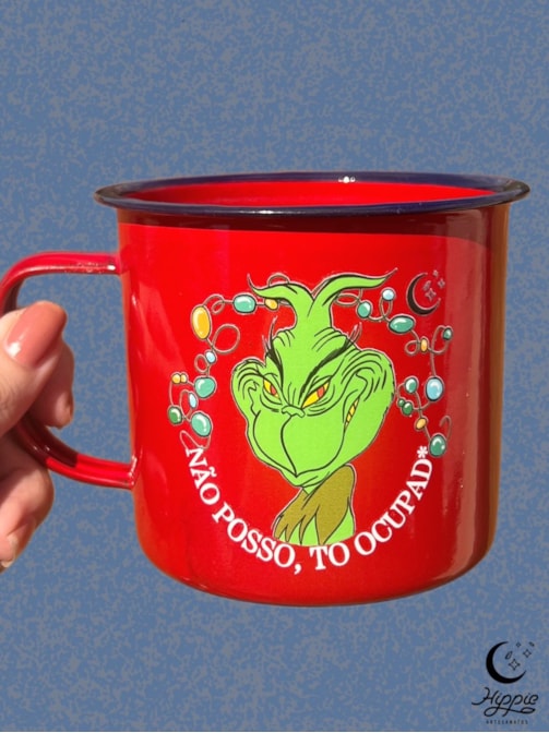 Caneca 450ml Grinch Ocupado - Vermelha