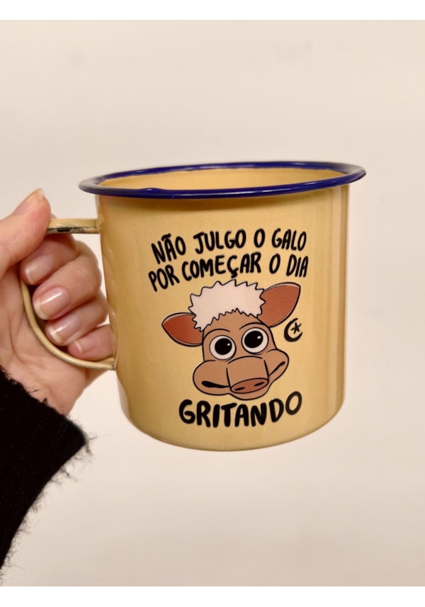Caneca 450ml Não julgo o galo - Amarela