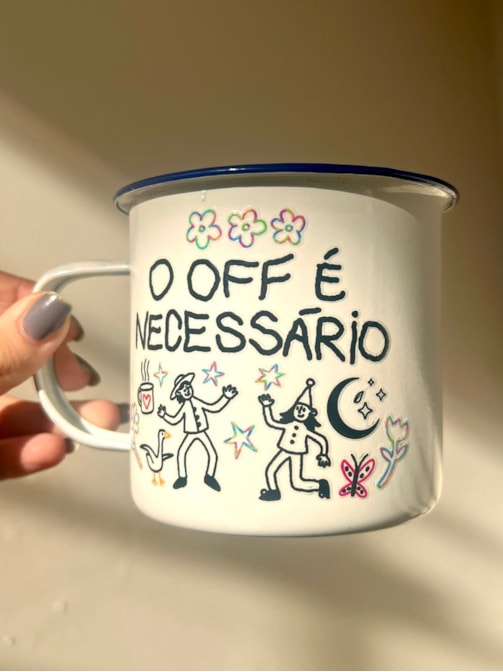 Caneca 450ml O Off É Necessário - Branca