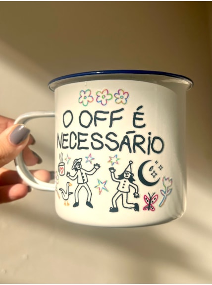 Caneca 450ml O Off É Necessário - Branca