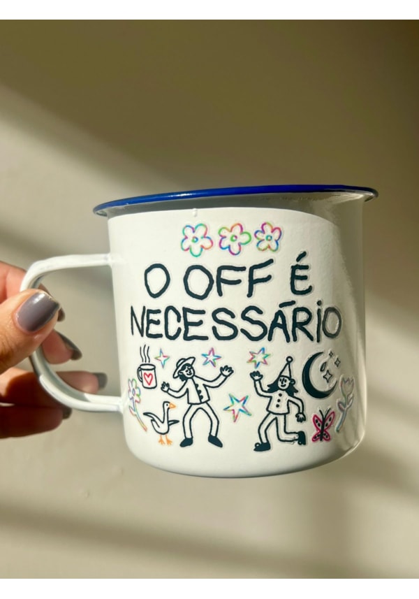 Caneca 450ml O Off É Necessário - Branca
