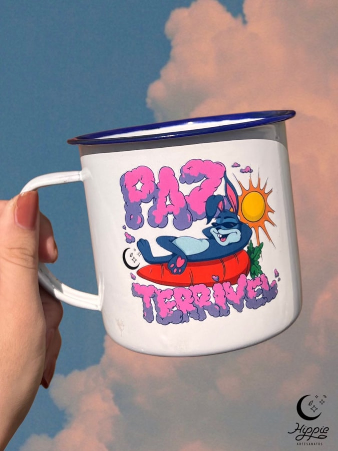 Caneca 450ml Paz Terrível - Branca — imagem 1
