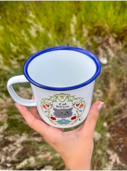 Caneca 450ml Personalidade de Gato - Branca