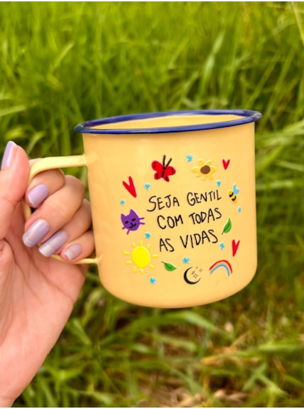 Caneca 450ml Seja Gentil - Amarela