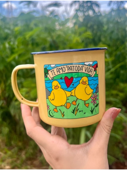 Caneca 450ml Te Amo Patodavida - Amarela