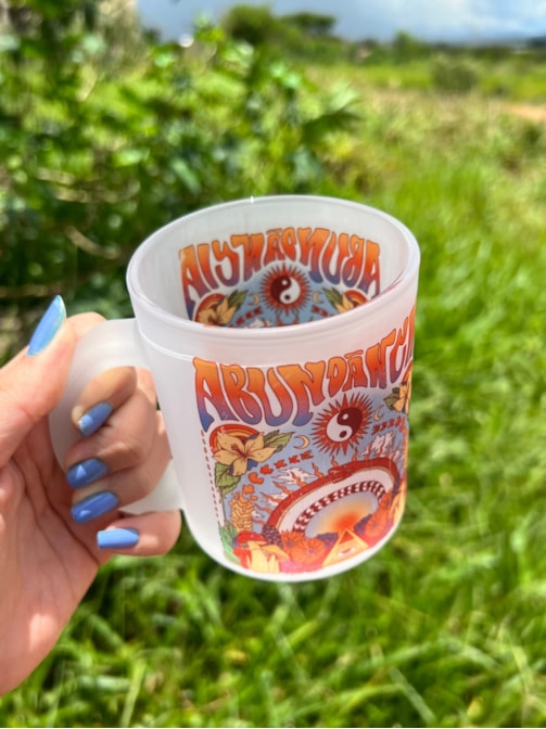 Caneca Abundância - Vidro Jateado