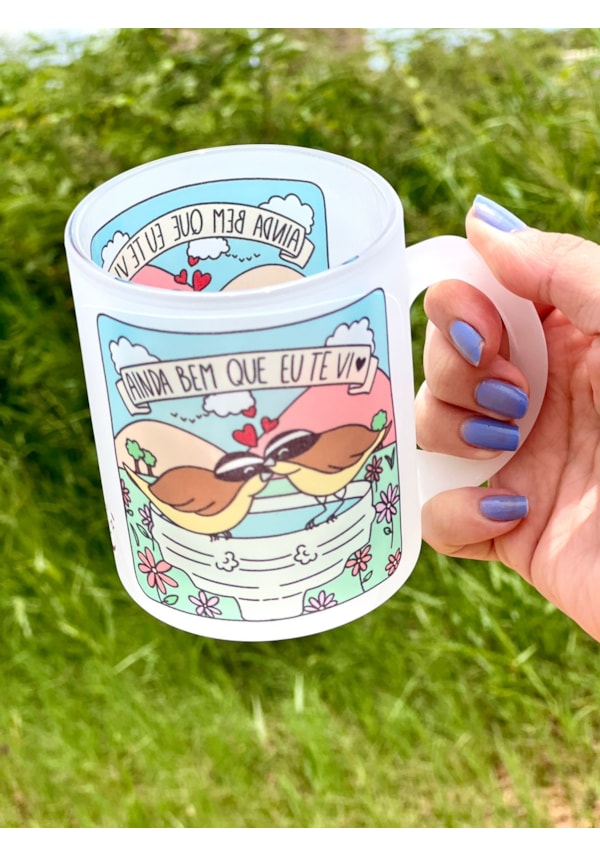 Caneca Ainda Bem Que Te Vi - Vidro Jateado