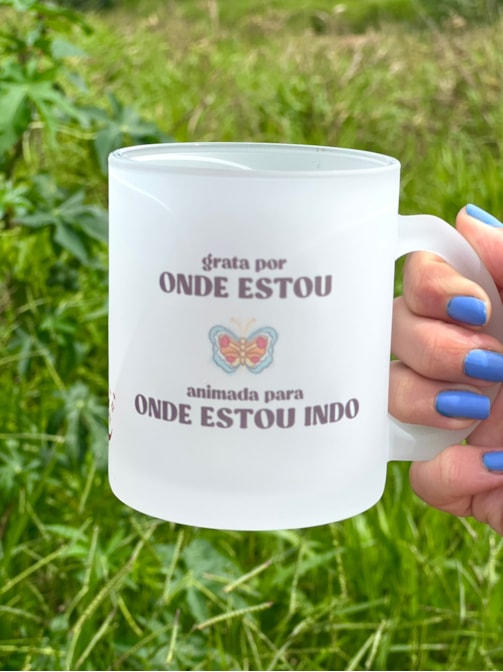 Caneca Alma de Borboleta - Vidro Jateado
