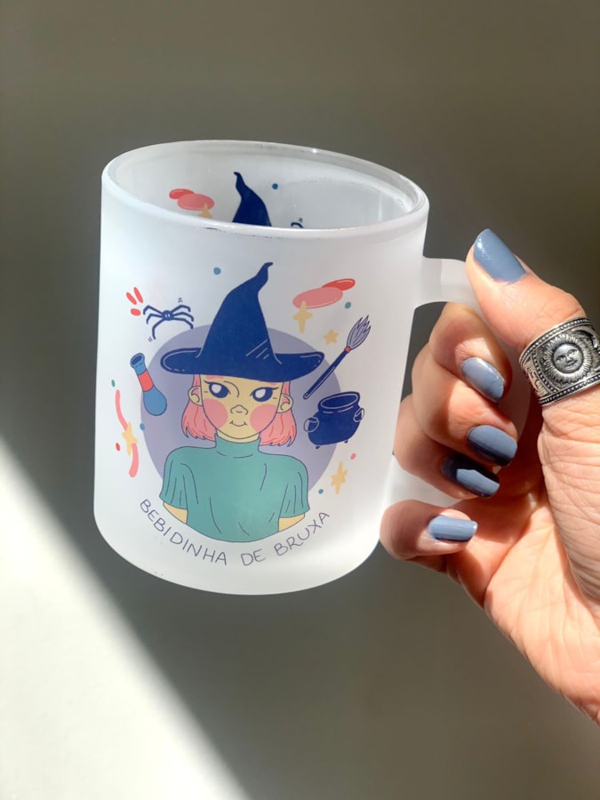 Caneca Bebidinha de Bruxa - Vidro Jateado — imagem 1