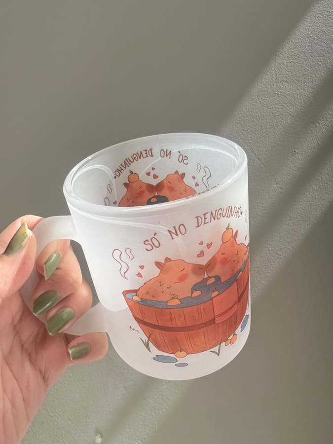 Caneca Capivaras - Vidro Jateado — imagem 2
