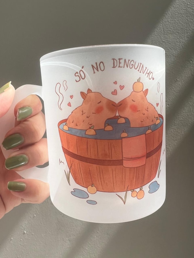 Caneca Capivaras - Vidro Jateado — imagem 1