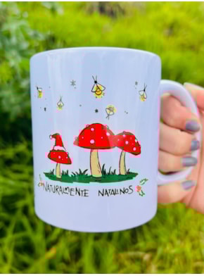 Caneca Cogumelos Natalinos