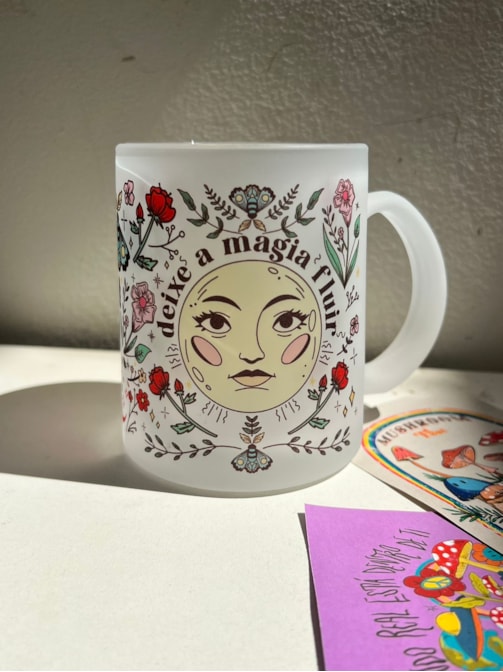 Caneca Deixe a Magia Fluir - Vidro Jateado