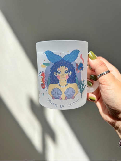Caneca Drink de Sereia - Vidro Jateado