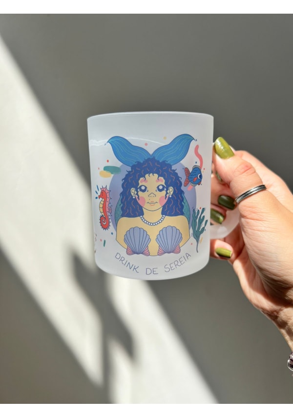 Caneca Drink de Sereia - Vidro Jateado
